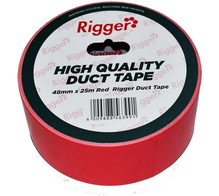 RIGGER Duct Tape Red 48mm x 25m 25000 cm Duct Tape (Red Pack of 1) Makro
