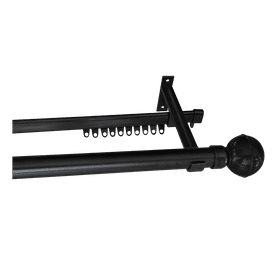 Design House Double Ball Curtain Rail Black 2000 mm Builders | Doors ...