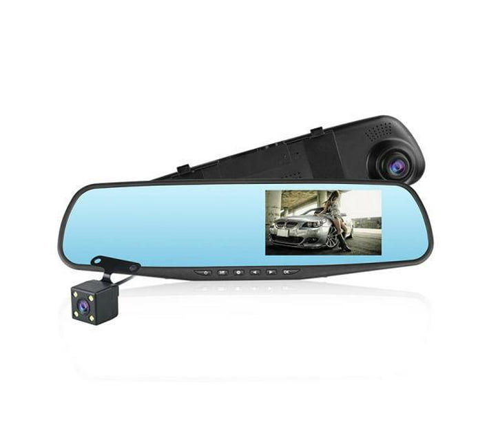 Rearview Mirror Dual Channel DVR Camera Recorder Dash Cam Full HD 1080p ...