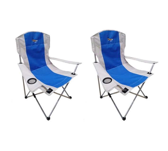 Someone’s in a Makro AfriTrail Oryx Deluxe Folding Arm Chair Blue 120kg