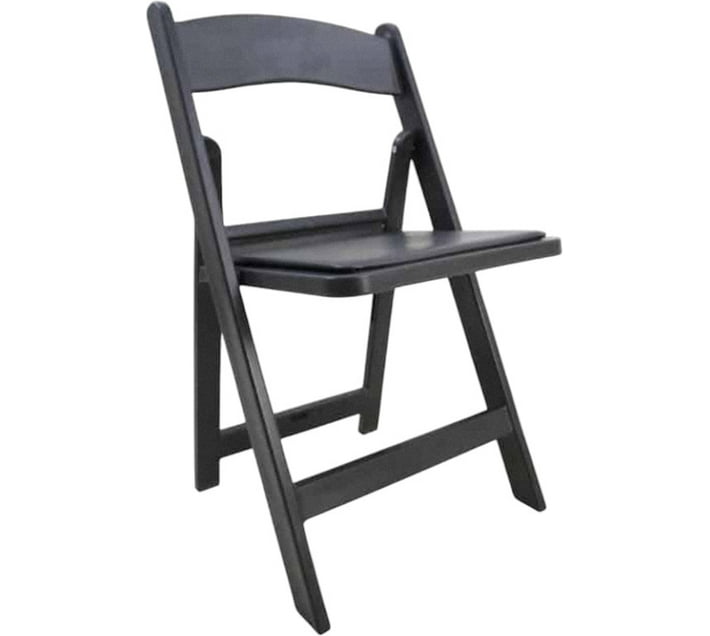 Wimbledon Resin Folding Chair Plastic Folding Chair (Black, 1, Pre