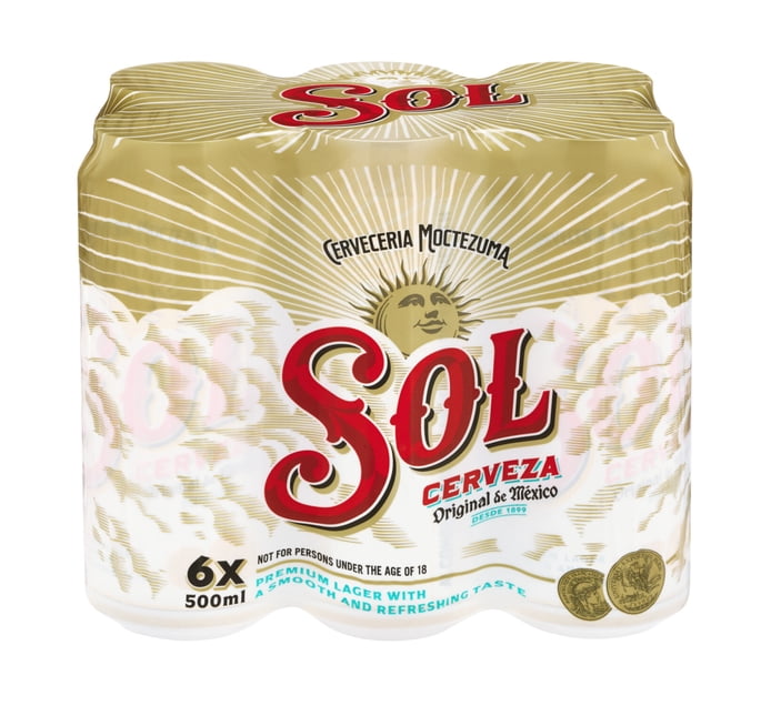 Buy Sol Beer Can (6 x 500ml) in Bulk | Makro Business