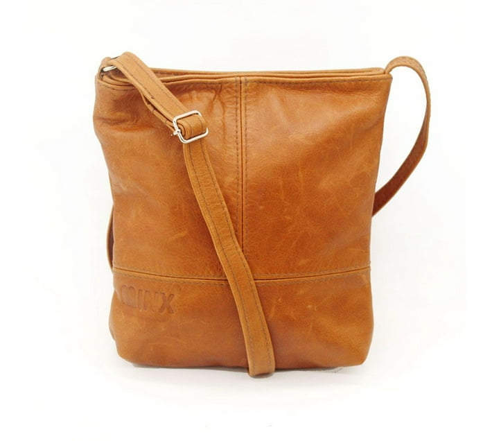 Lebocode Leather Get Up and Go Sling Bag Caramel Messenger Bag (Brown