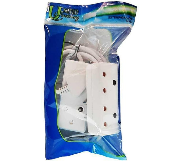 UNITED ELECTRICA 3 Metre Extension Cord White 16 Amp ( 2 Pack ) Power