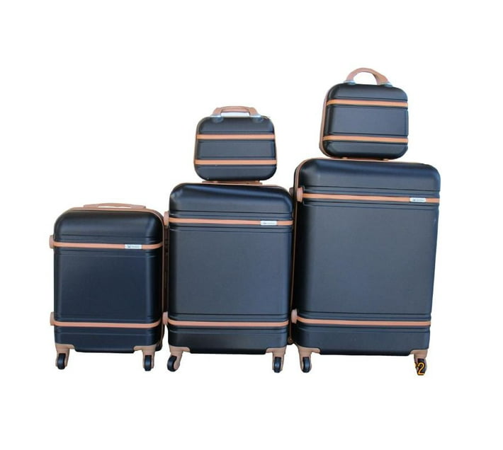 Sastro - 5 Suitcases Travel Trolley Luggage Set - Black | Makro