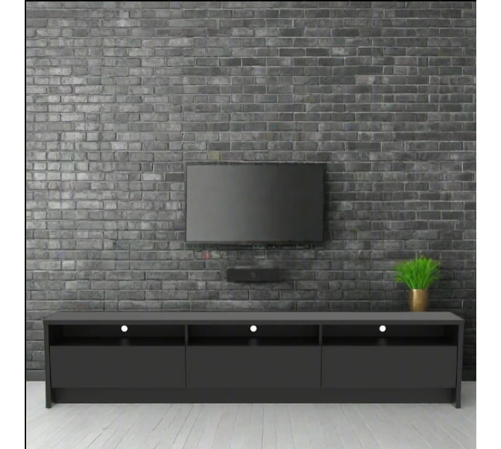 Designer Concepts Aspen rack 1.8m Black Engineered Wood TV