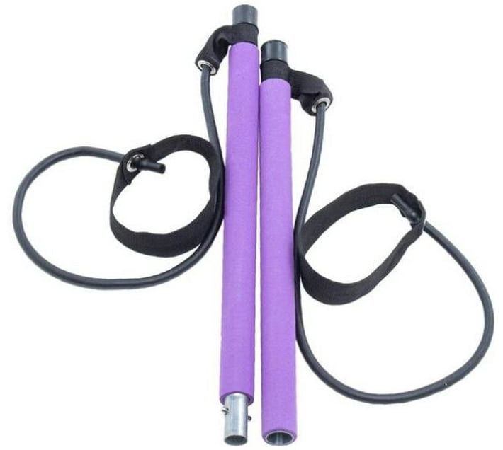 Generic Pilates Bar Set with Resistance Band Pilates Band (Purple, Pack