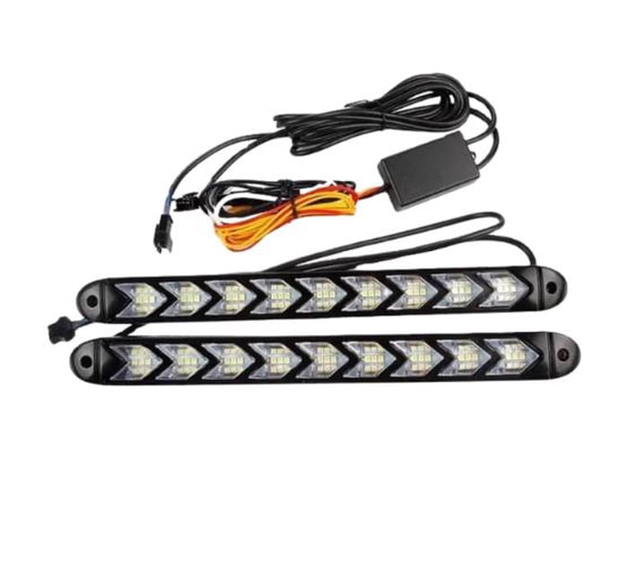 Universal DRL Car LED Daytime Running White Light Yellow Flow
