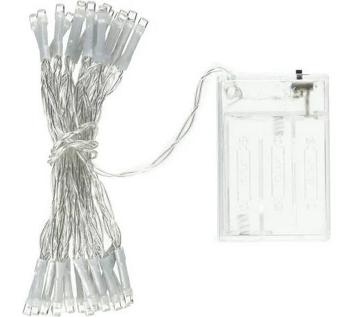 Nations7 Studios 50 LEDs 20 m White Flickering, Steady String Rice