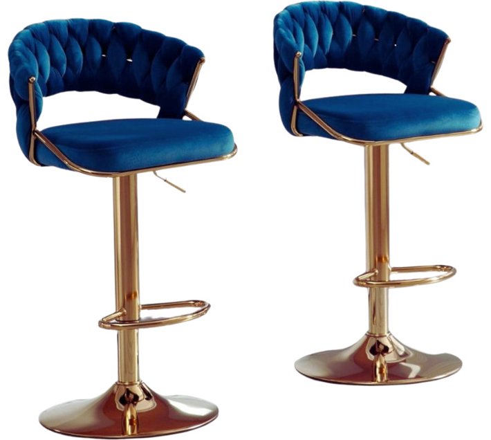 KC FURN Metal Bar Stool (Finish Colour - Blue, Pre-assembled) | Makro