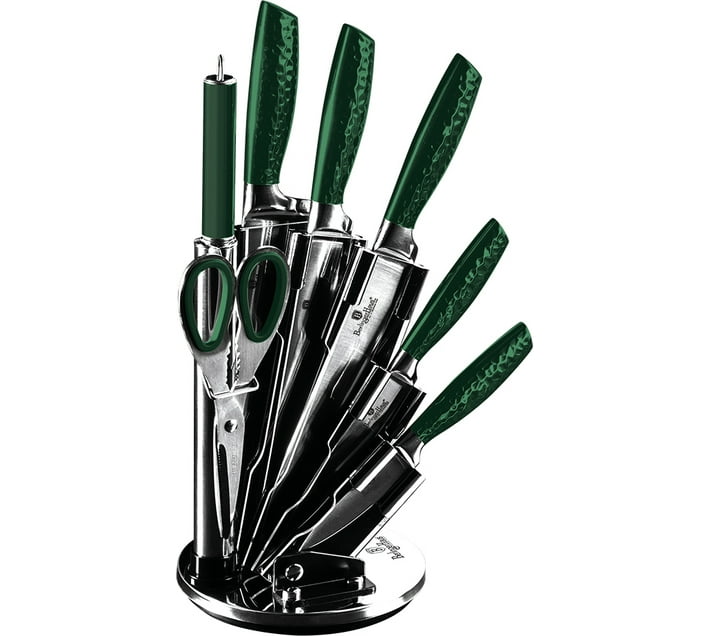 Berlinger Haus 8 Piece Carbon Steel Chefs, Utility, Bread, Steak