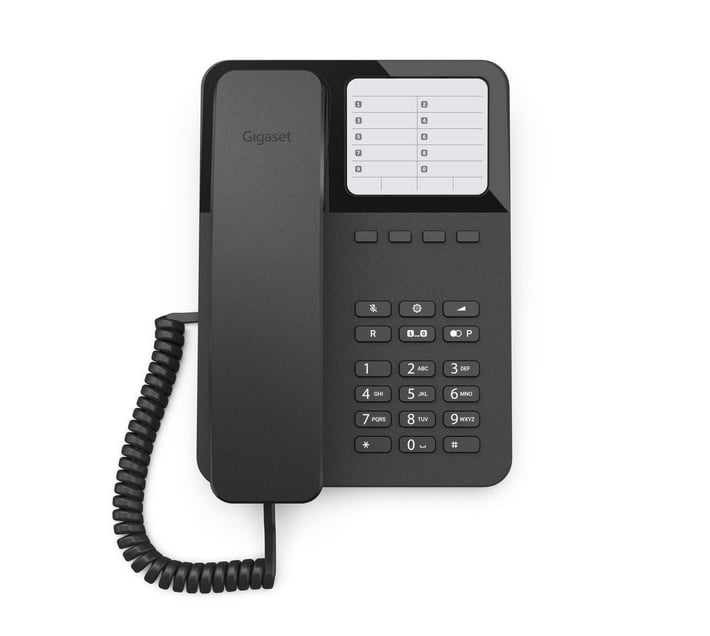 Gigaset DESK 400 corded analog wall and desk phone for simple telephony  (black)