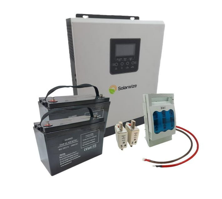 Someone’s in a Makro Solarwize Backup Power Kit 3KVA 24V hybrid inverter 2x 100Ah Gel batt
