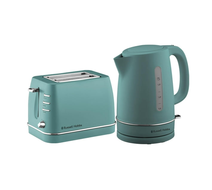 RUSSELL HOBBS PLASTIC KETTLE AND TOASTER BREAKFAST PACK TEAL Makro
