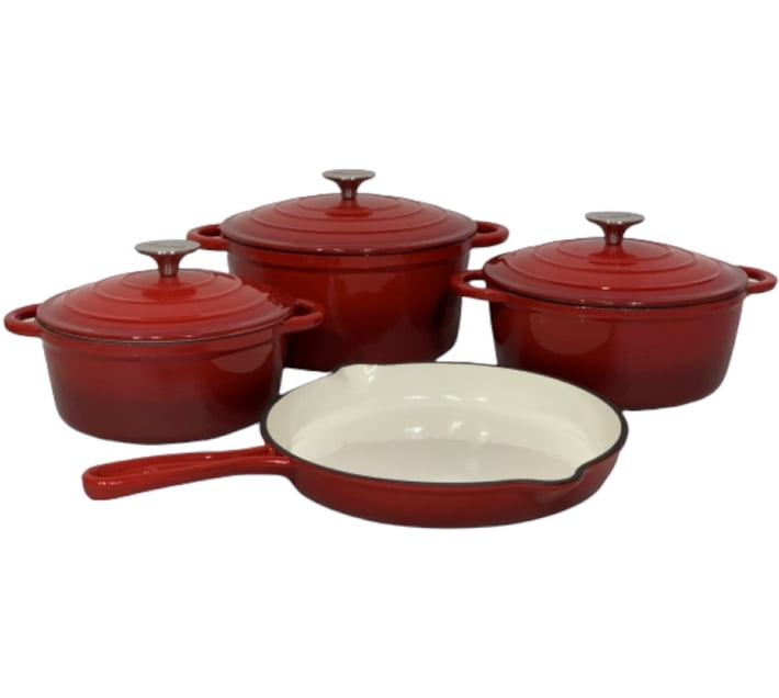 Buy Crockery Centre 93008 Non-Stick Coated Cast Iron Cookware Set (7 ...