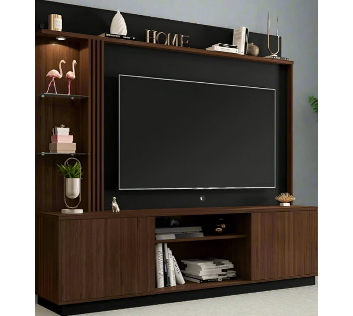Designer Concepts Agueda Nogal/Black Engineered Wood TV Entertainment