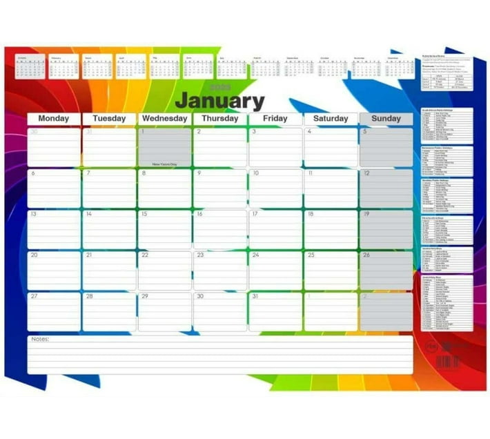RBE Desk Pad Calendar A2 2025 5's 2025 Desk Pad Calendar (Multicolour A2 Desk Calendar 2025