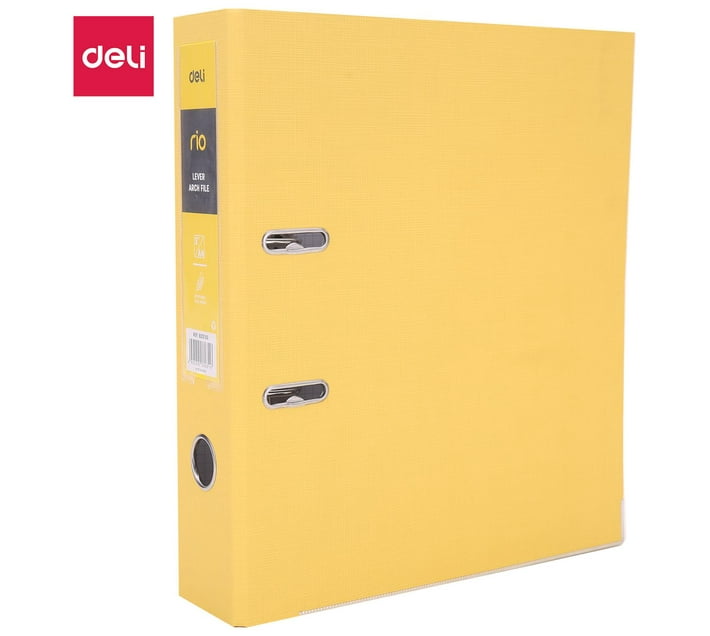DELI Lever Arch File Poly Prop Yellow Makro