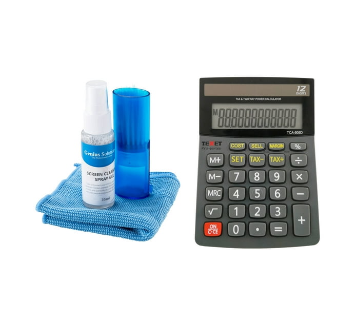 Someone’s in a Makro Texet Calculator Plus Cleaning Kit Bundle Mood