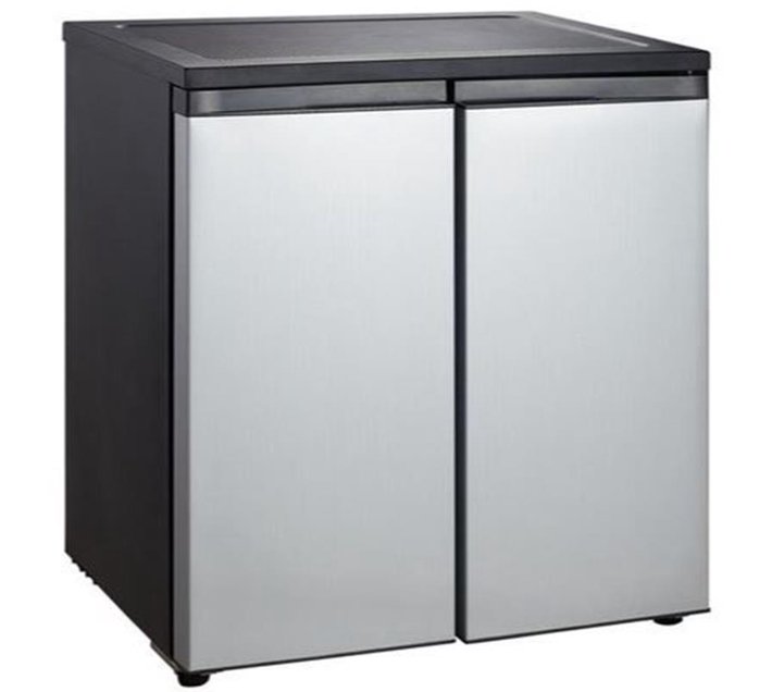 Double Door Bar Fridge Freezer Black/Silver 240L Makro