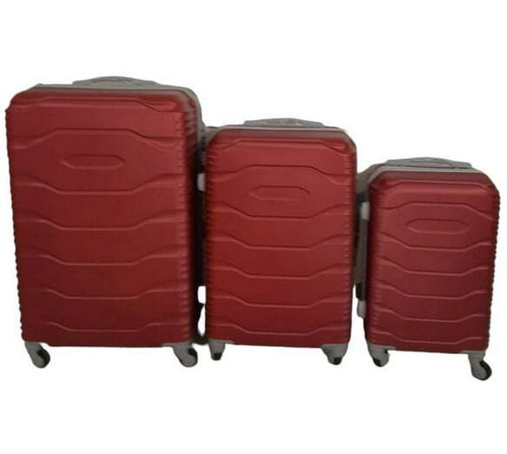 Luggage ABS Trolley Bag Checkin Suitcase 4 Wheels 28 inch (Red) Makro