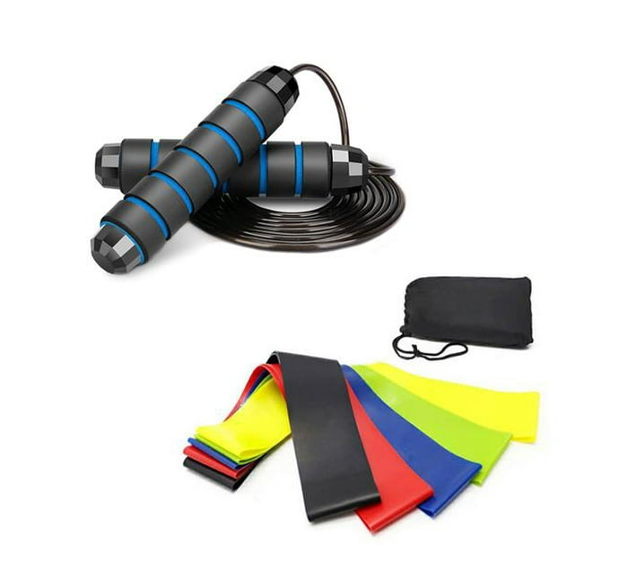 Killer Deals Speed Skipping Rope + 5 Resistance Exercise Loop Bands