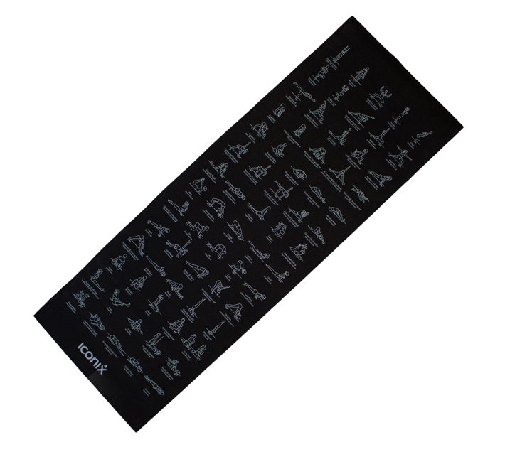 70Position PVC Iconix Yoga Teaching Mat Black Makro