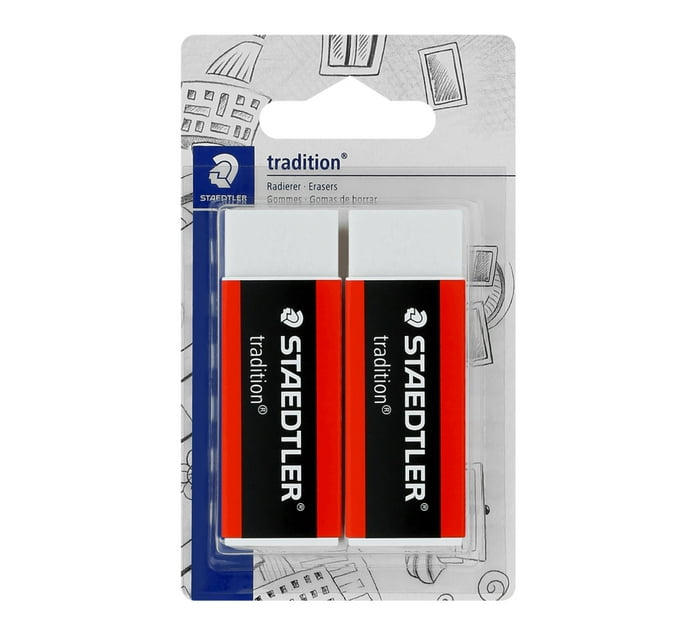 Staedtler Tradition PVC Erasers 2Pack Makro