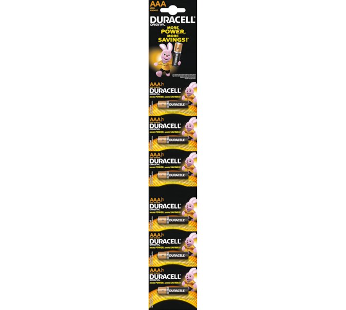 Duracell Battery Strips 6x1 AAA (20/Box) Makro