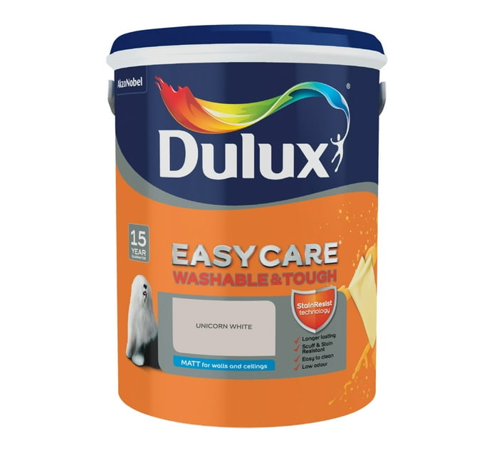 Dulux 5 l Easycare Interior Matt Finish Paint Unicorn White Makro