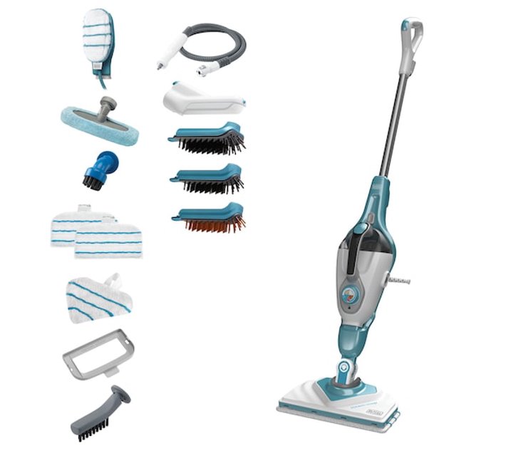 Black & Decker 1600W 2in1 SteamMop with Delta Head, SteaMitt and 15