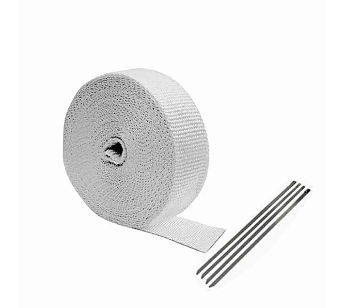 10m White Exhaust Heat Wrap Makro