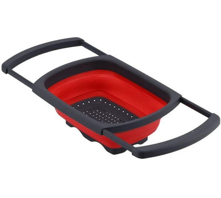 Generic Collapsible Colander (Red, Grey, Pack of 1) Makro