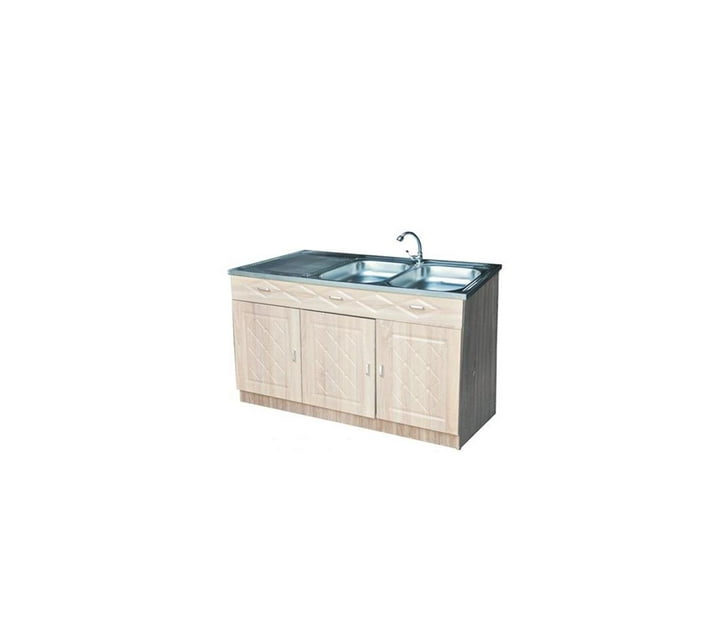 3 Door Kitchen with Tap and Stainless Steel Doublebow Kitchen