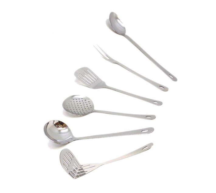 6 Piece Cooking And Serving Spoon Set Stainless Makro