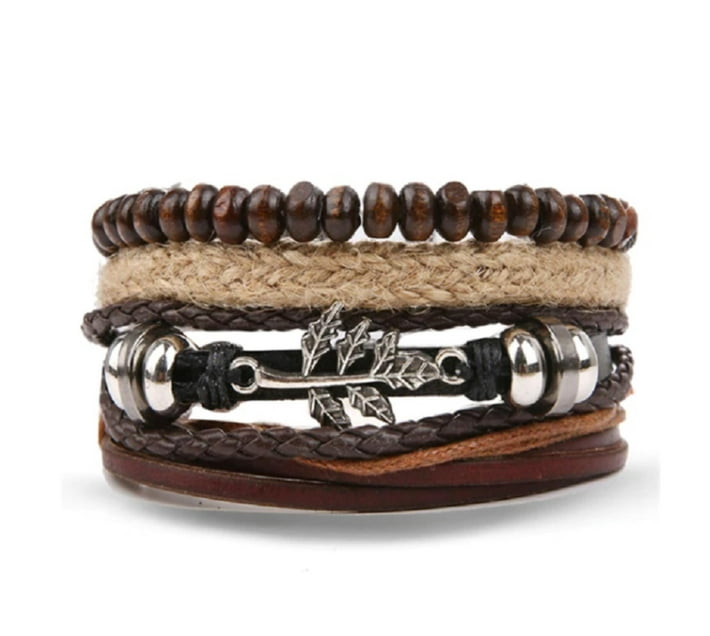 Someone’s in a Makro Michris 4 Piece Vintage Leather Bracelet - Woven ...