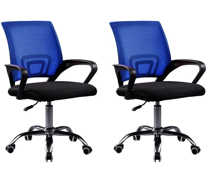 Afrisino Imports AFBX002BlueBlack*2 Office Adjustable Arm Chair (Blue