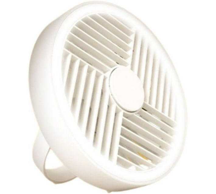 2 in 1 LED Lighting Camping Fan ZAR64 A 10 mm 3 Blade Table Fan (White