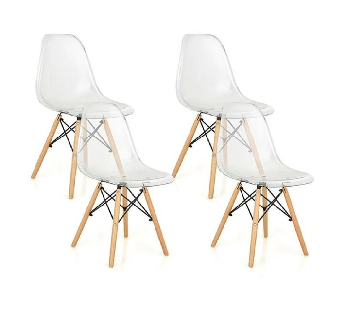 Sastro Set of 4 Dining Chairs Modern plastic shell side chair w