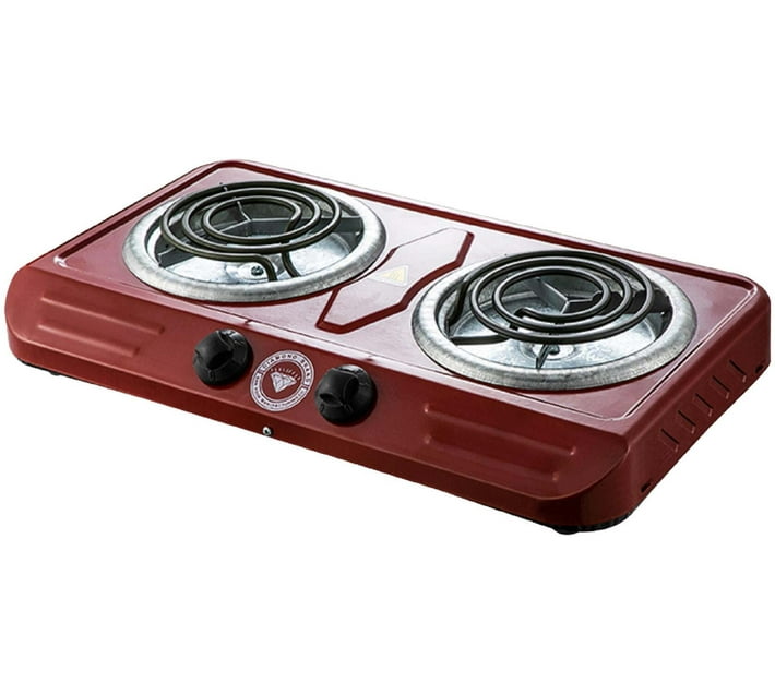 Diamond 2 Plate Red Electric Coil Stove 2 Burner Makro