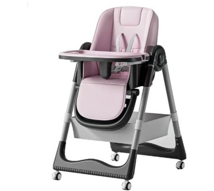 Baby High Chair HC9891 Leatherette Chair (Finish Colour Pink, DIY(Do