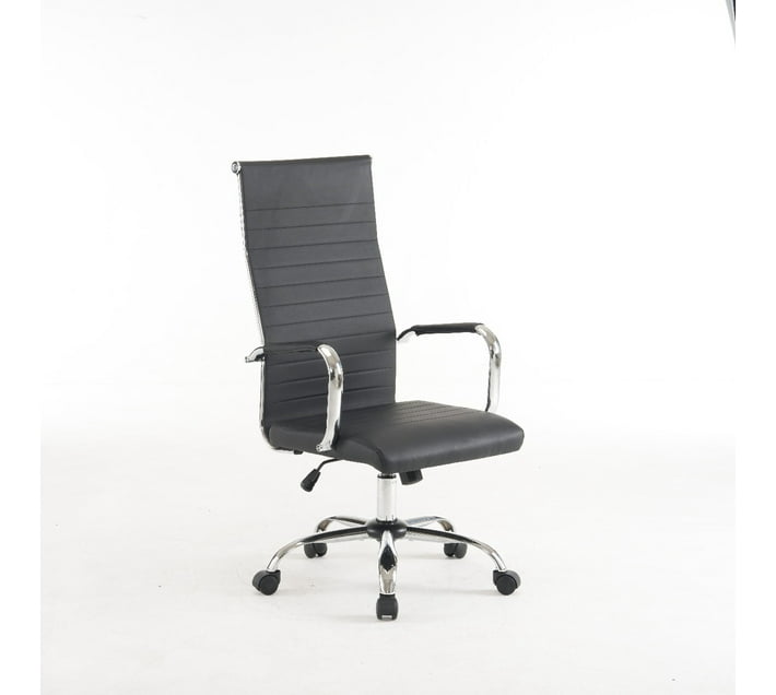 WGYI 922H High Back Padded Office Chair (Black) PU Leather Office