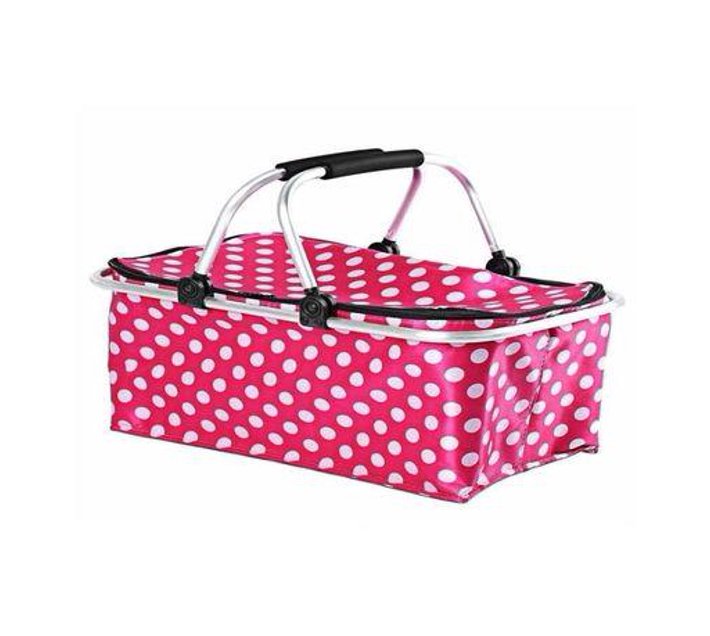 Large Bag Collapsible Picnic Basket Red Makro