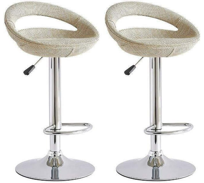 Sastro Metal Bar Stool (Finish Colour White, Preassembled) Makro