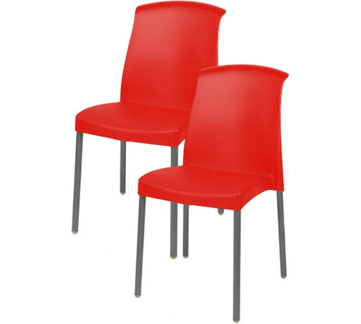 North20 2RJ Plastic Patio Dining Chair (Red, 2, Preassembled) Makro
