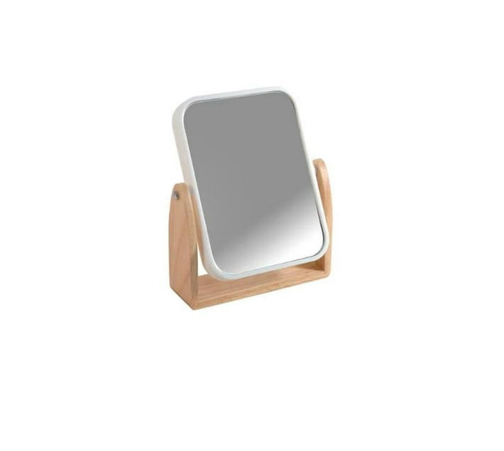 Someone’s in a Makro Mirror With Wood Stand White Mood