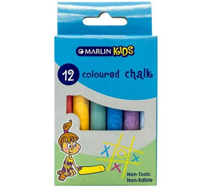 Someone’s in a Makro Marlin Kids Coloured Chalk Pack of 12 Non Mood