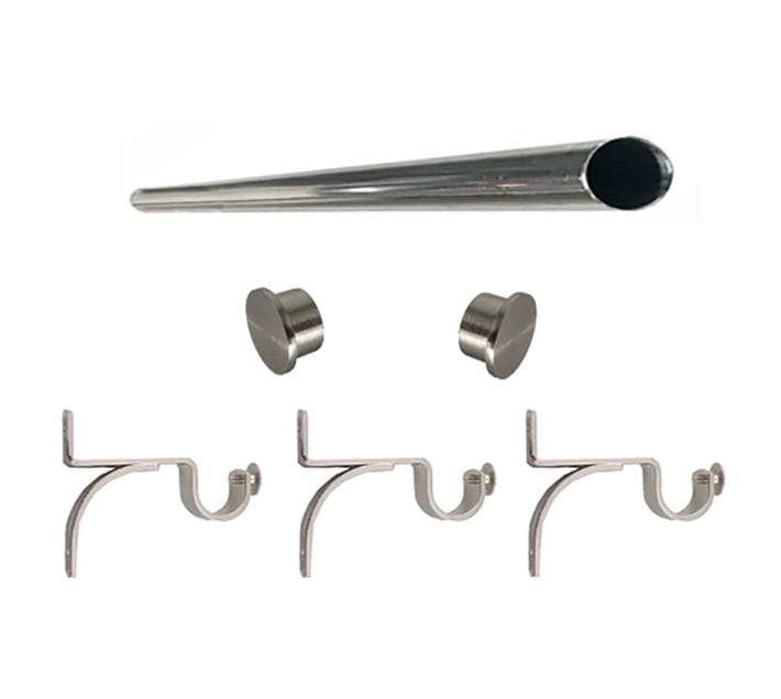 Someone’s in a Makro Matoc 25mm Single Curtain Pole Set Silver Flat