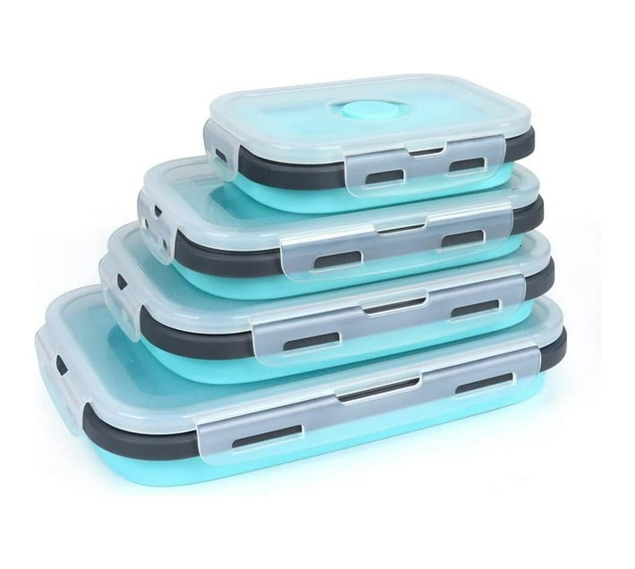 Tamias Stackable Silicon Food Storage Lunchbox Containers with Lids Set