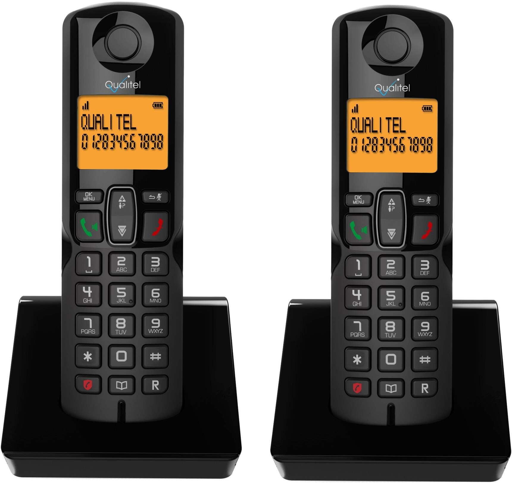 Qualitel Cordless Telephone With CLI Cordless Landline Phone (Black ...